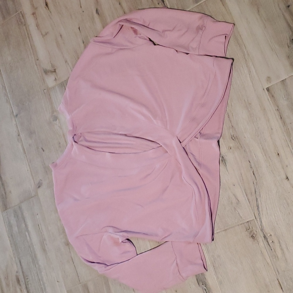 Open Twist Back Womens Purple Lavender Sweatshirt Sm Med Balletcore Athleisure